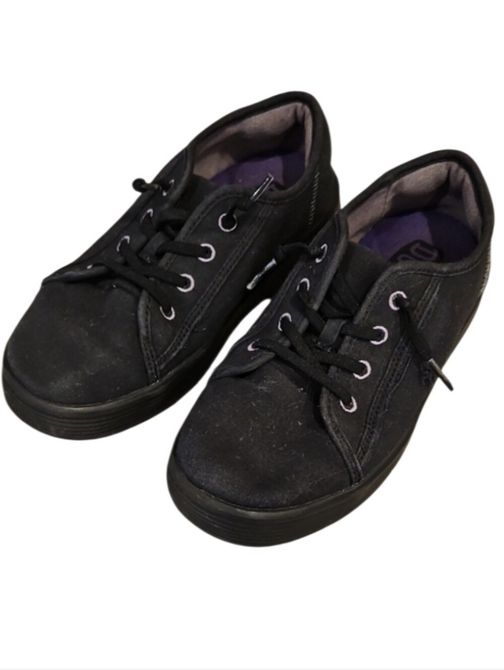 Hey Dude Cody Black Canvas Sneakers, Size YT2